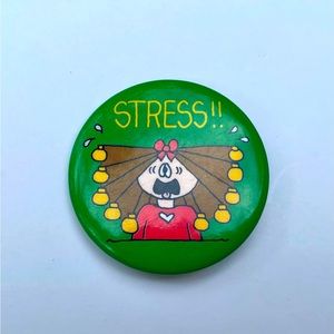 Vintage Cathy Stressed Button Pin 90s